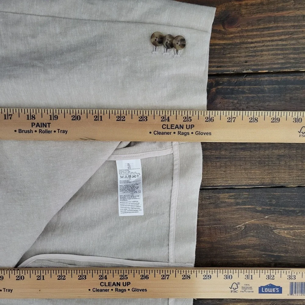 Old Navy Men's Sport Coat Blazer Two‎ Button Beige Linen Cotton Size XL NEW